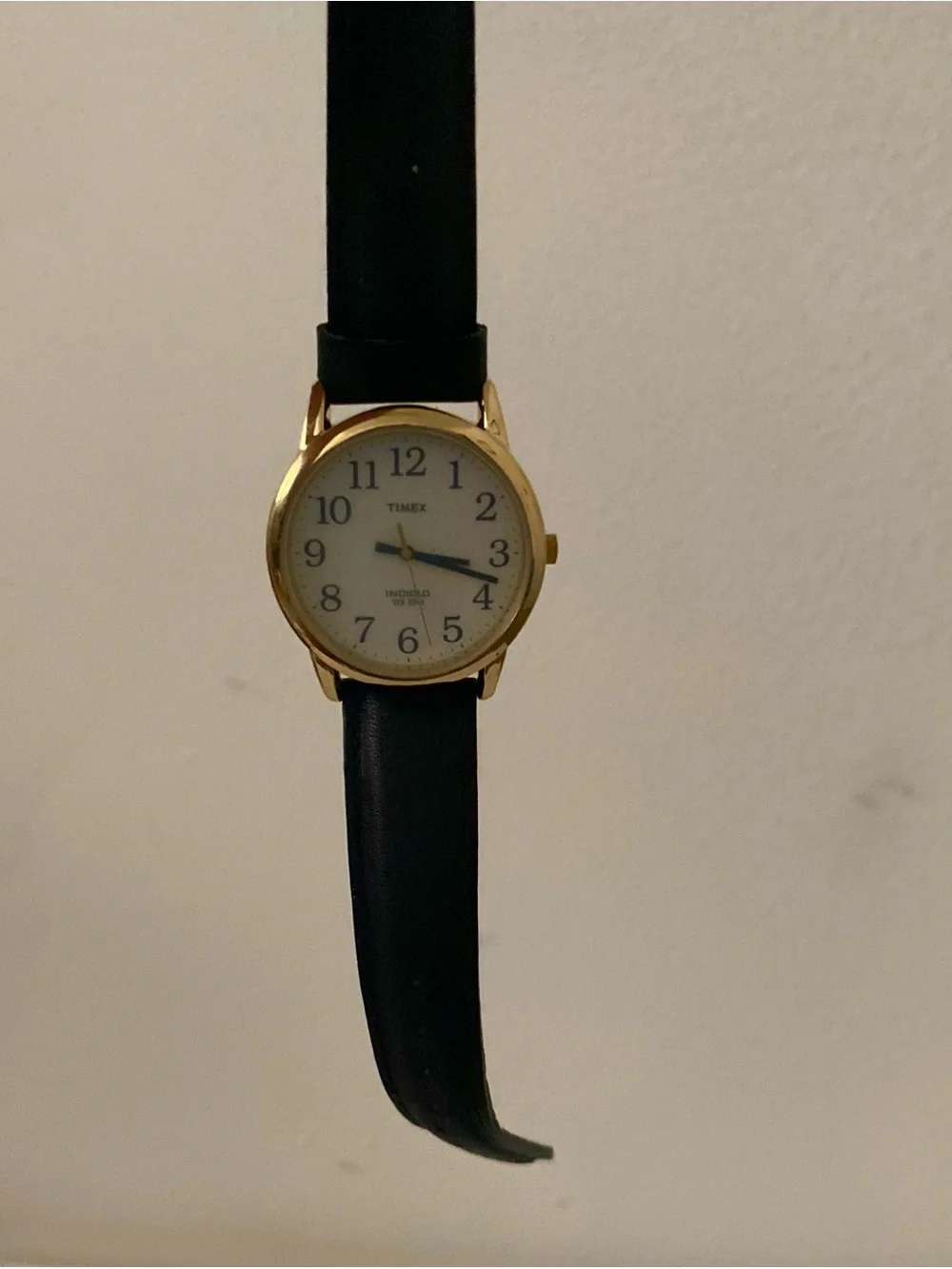 Timex Unisex  Indiglo Easy Reader Gold Case Watch with Black Strap